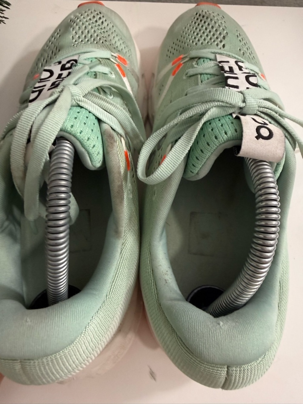 On Running Women size 10.5 Mint Green and Orange Lightweight Running Shoes - Picture 6 of 9
